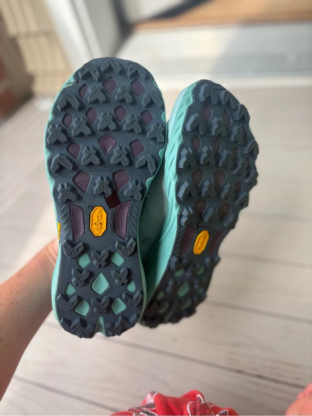 Merrell Women's Agility Peak 5 Trail Running Shoes Vibram Blue Green size 7